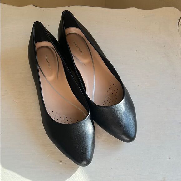 Easy Spirt Slip On Comfort Black Leather Pumps Women’s 10 W New No Box - Picture 2 of 12